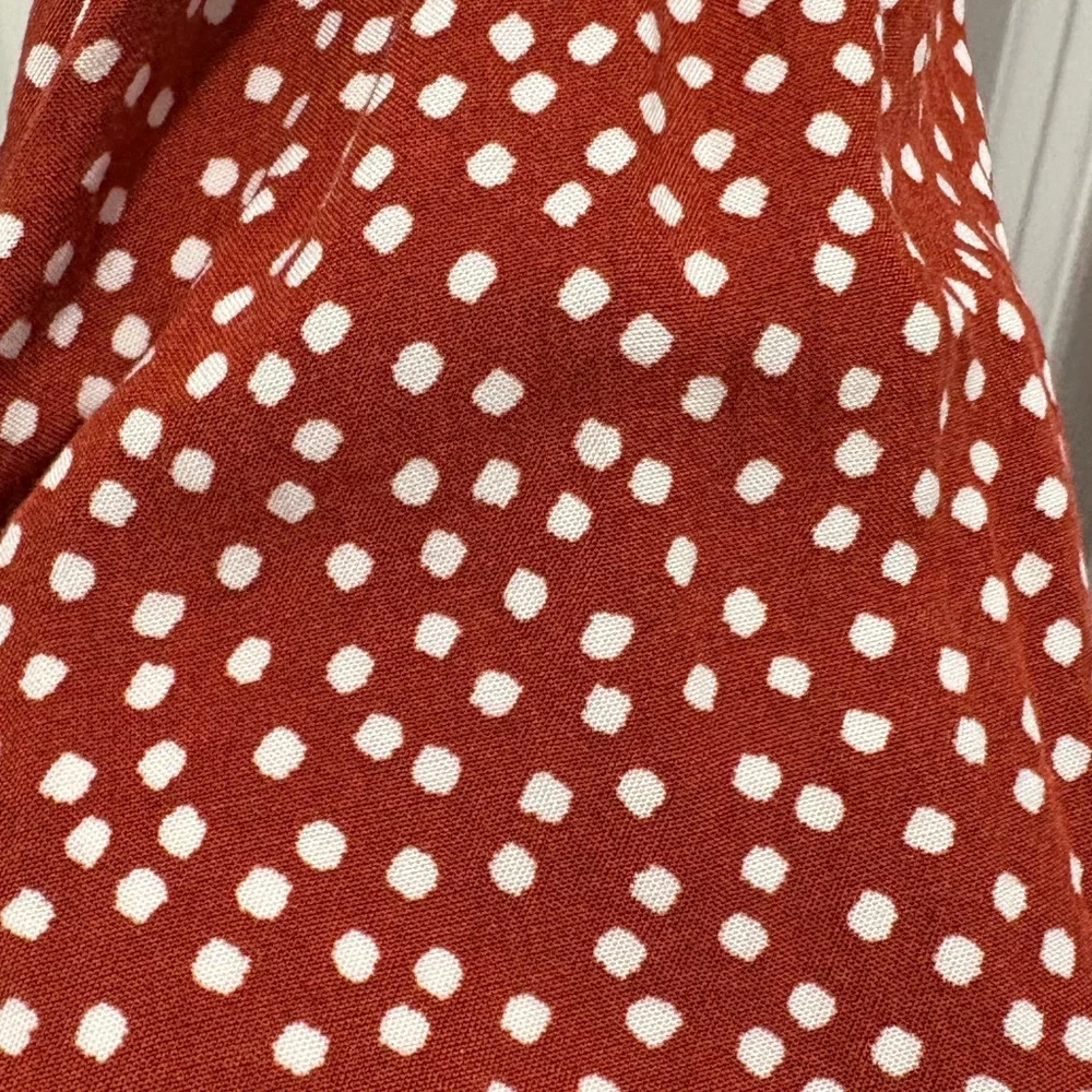 Old Navy Red Clay Dot Surplice-Back Romper with Pockets - Picture 4 of 9